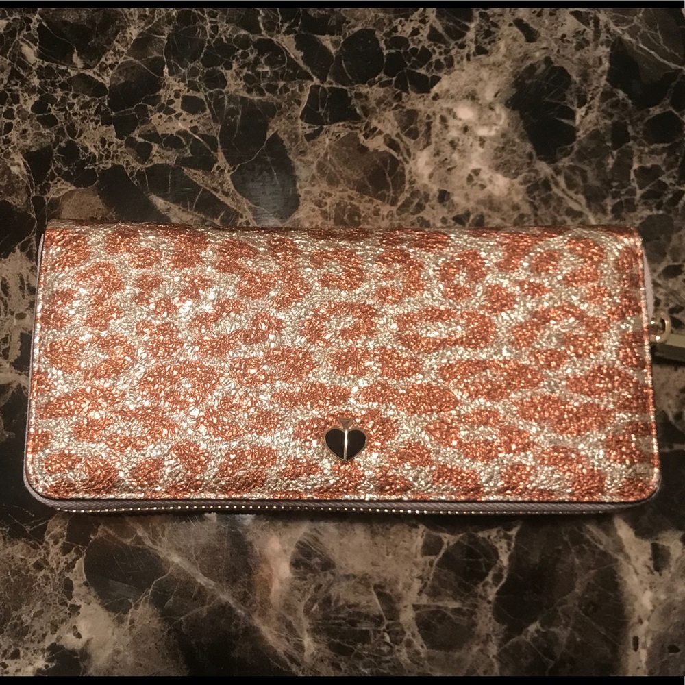 Kate Spade Leopard Metallic Wallet NWT